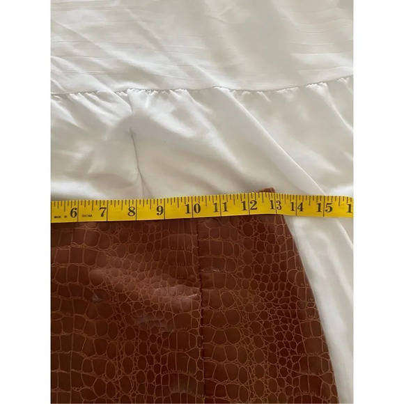 Motel Wren Mini Skirt In PU Croco Brown - Picture 10 of 11